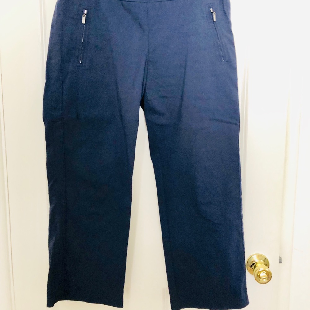 INC navy blue pull on cropped pants